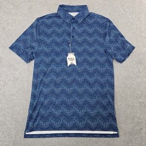 1764 Signature Performance Stretch Polo Shirt Stars All Over Print Mens  M‎ NWT